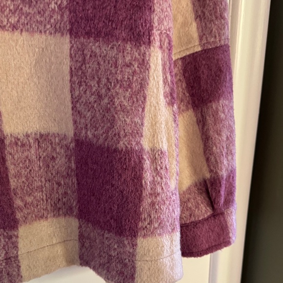 Avec Les Filles Purple and Cream Plaid Utility Jacket - Picture 5 of 12